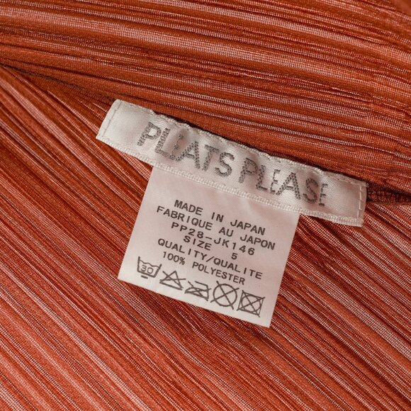 Pleats Please Issey Miyake Terracotta Open-Front Cardigan - Picture 6 of 7